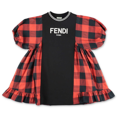 Fendi Kids Logo Embroidered Short In Multi