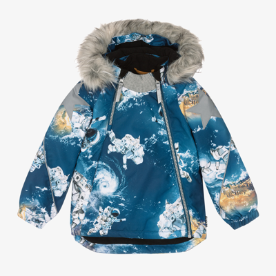 Molo Babies' Boys Blue Astronauts Ski Jacket