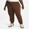Nike Women's Air Mid-rise Fleece Jogger Pants (plus Size) In Brown