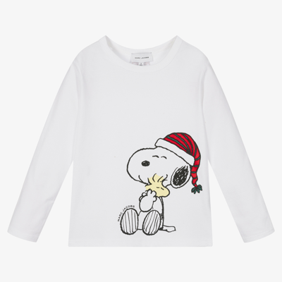 Marc Jacobs Babies'  Girls White Cotton Snoopy Top