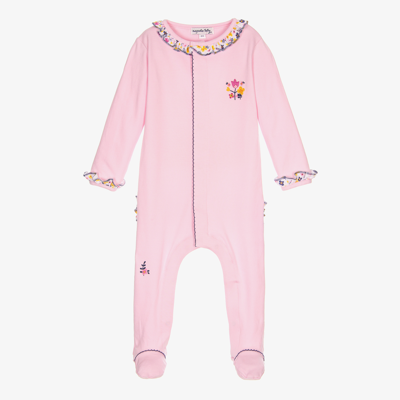 Magnolia Baby Girls Pink Pima Cotton Babygrow