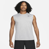 Nike Men's Dri-fit Legend Sleeveless Fitness T-shirt In Tumbled Grey