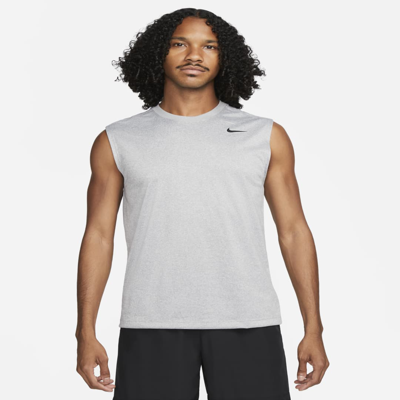 Nike Men's Dri-fit Legend Sleeveless Fitness T-shirt In Tumbled Grey