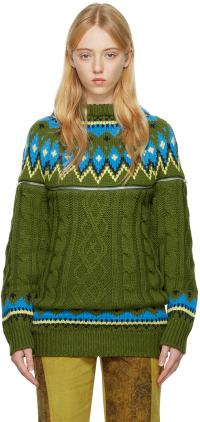 Andersson Bell Green Cape Nordic Hoodie In Khaki