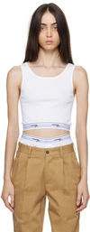 Hommegirls Pajama Crop Top With Logoed Elastic Band In White