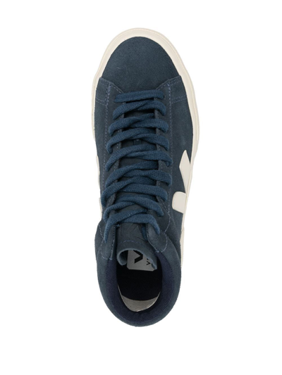 Veja High Sneakers With Application In Blue