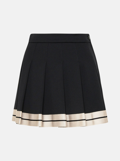 Palm Angels Black Track Pleated Mini Skirt