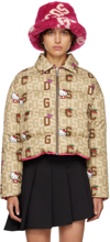 Gcds Brown Hello Kitty Edition Monogram Down Jacket In 14 Brown
