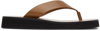 The Row Ginza Flip-flop Smooth Calfskin Sandals In Caramel