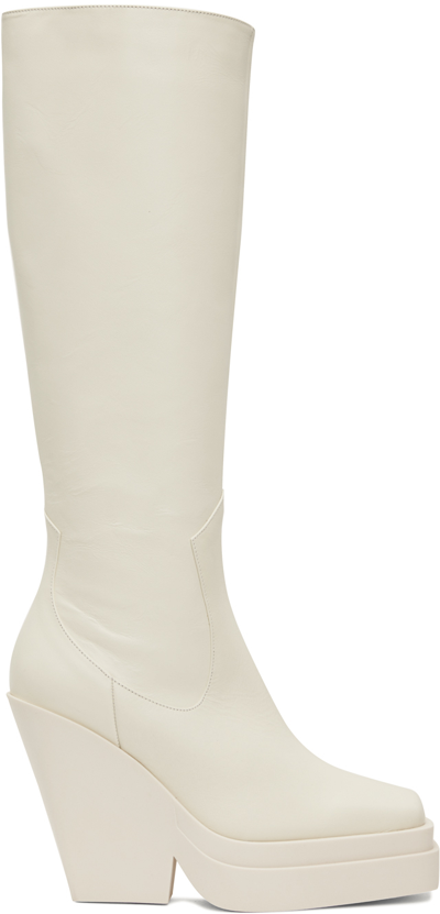 Gia Borghini Off-white Gia 14 Boots In 2010 Ivory