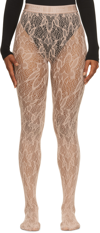 WOLFORD PINK FLOWER NET TIGHTS
