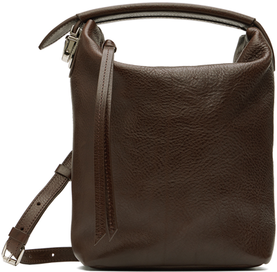 Lemaire Medium Pebbled-leather Shoulder Bag In Brown