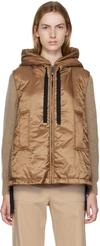 Max Mara Greengo Waterproof Hooded Padded Vest In 051 Beige Golden