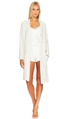 Barefoot Dreams Cozychic Lite Rib-knit Robe In Silver,pearl