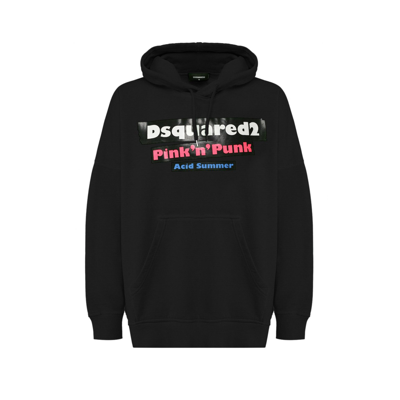 Dsquared2 Logo Hooded Sweatshirt In Black