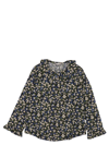Il Gufo Floral-print Ruffle-collar Shirt In Multicolor