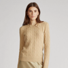 Ralph Lauren Cable-knit Cashmere Sweater In Alabaster Pink