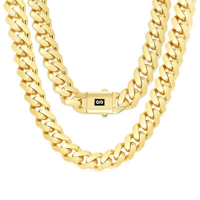Pre-owned Nuragold 10k Yellow Gold Miami Cuban 20mm Royal Monaco Curb Link Chain Necklace 24"- 30"