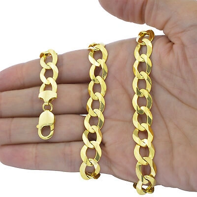 Pre-owned Nuragold 14k Yellow Gold Solid 12.5mm Wide Mens Curb Cuban Chain Link Necklace 20"-30"