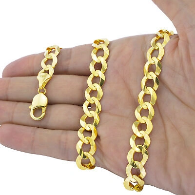 Pre-owned Nuragold 10k Yellow Gold Solid 11.5mm Wide Mens Curb Cuban Chain Link Necklace 20"-30"