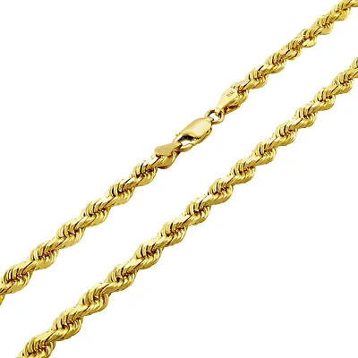 Pre-owned Nuragold 18k Yellow Gold 3mm Diamond Cut Rope Chain Mens Italian Pendant Necklace 26"