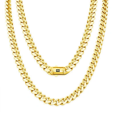 Pre-owned Nuragold 10k Yellow Gold Royal Monaco Miami Cuban Link 7.5mm Chain Pendant Necklace 28"