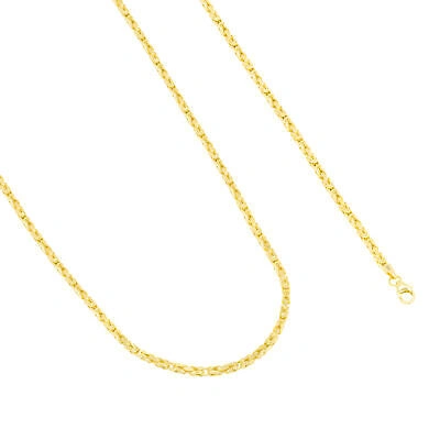 Pre-owned Nuragold 10k Yellow Gold Womens 2.5mm Byzantine Chain Square Link Pendant Necklace 18"
