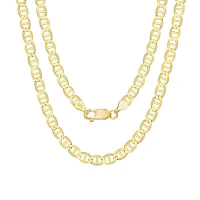 Pre-owned Nuragold 14k Yellow Gold Solid 6mm Mariner Anchor Link Mens Chain Pendant Necklace 26"