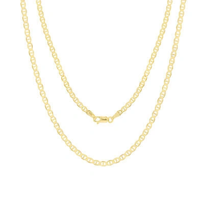 Pre-owned Nuragold 14k Yellow Gold Solid Womens 3mm Mariner Anchor Link Chain Pendant Necklace 16"