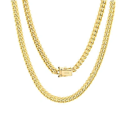 Pre-owned Nuragold 14k Yellow Gold Solid 5mm Mens Miami Cuban Chain Pendant Necklace Box Clasp 26"