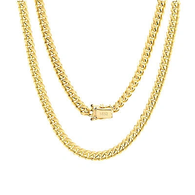 Pre-owned Nuragold 14k Yellow Gold Solid 5mm Mens Miami Cuban Link Chain Necklace Box Clasp 26"