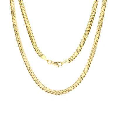 Pre-owned Nuragold 14k Yellow Gold Solid 4mm Mens Miami Cuban Link Chain Necklace Lobster 28"