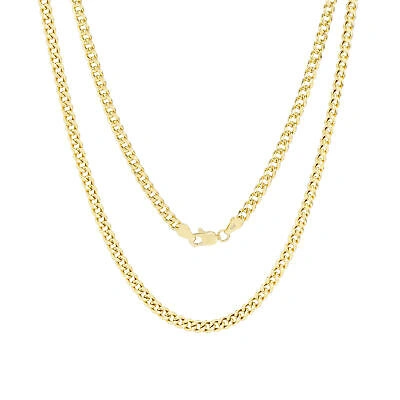 Pre-owned Nuragold 14k Yellow Gold Mens 4mm Miami Cuban Link Chain Pendant Necklace Lobster 30"