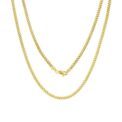 Pre-owned Nuragold 14k Yellow Gold Mens 3mm Miami Cuban Link Chain Italian Pendant Necklace 26"