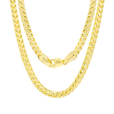 Pre-owned Nuragold 14k Yellow Gold Solid 6mm Mens Thick Franco Diamond Cut Necklace Chain 22"