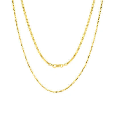 Pre-owned Nuragold 14k Yellow Gold Solid 1.7mm Mens Franco Wheat Diamond Cut Necklace Chain 28"