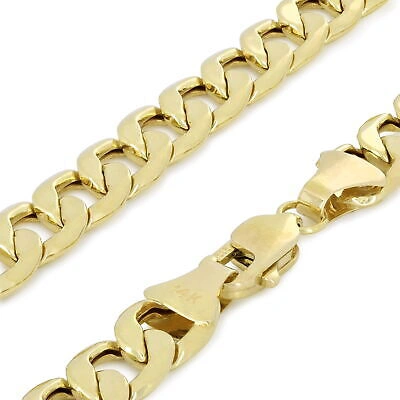 Pre-owned Nuragold 14k Yellow Gold 6.5mm Mens Curb Cuban Italian Link Chain Pendant Necklace 28"