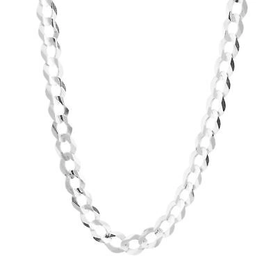 Pre-owned Nuragold Solid 14k White Gold Mens 8.5mm Cuban Curb Chain Link Necklace Italian Made 26"