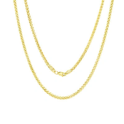 Pre-owned Nuragold 10k Yellow Gold 2.5mm Palm Wheat Foxtail Franco Round Spiga Chain Necklace 26"