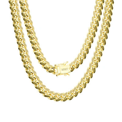 Pre-owned Nuragold 10k Yellow Gold Solid 7mm Mens Miami Cuban Link Chain Necklace Box Clasp 20"