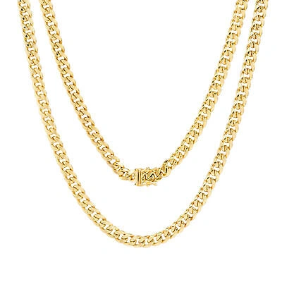 Pre-owned Nuragold 10k Yellow Gold 5mm Miami Cuban Link Chain Italian Necklace Womens Box Clasp 16"