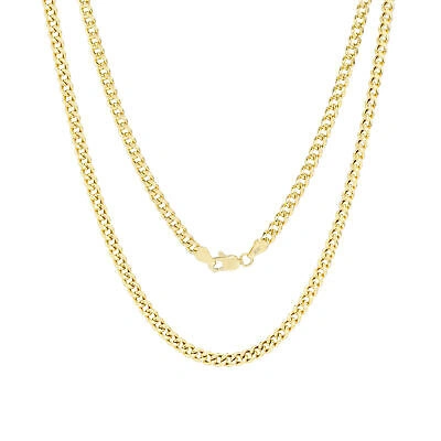 Pre-owned Nuragold 10k Yellow Gold Mens 4mm Miami Cuban Link Chain Pendant Necklace Lobster 28"