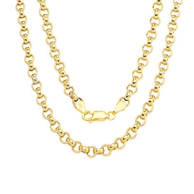 Pre-owned Nuragold 10k Yellow Gold Mens 5mm Rolo Cable Round Link Chain Pendant Necklace 24"