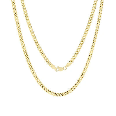 Pre-owned Nuragold 10k Yellow Gold 4mm Miami Cuban Link Chain Italian Necklace Womens 16"