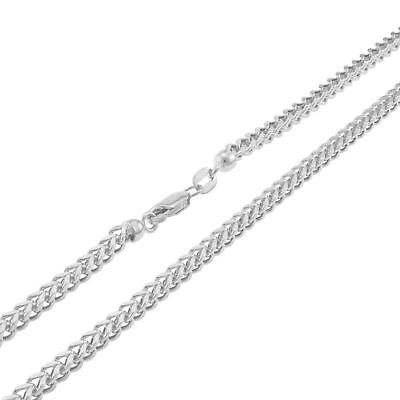 Pre-owned Nuragold 10k White Gold Mens 2.5mm Foxtail Wheat Franco Box Pendant Necklace Chain 26"