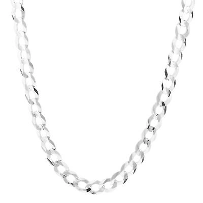 Pre-owned Nuragold Solid 10k White Gold 7mm Cuban Curb Chain Link Mens Necklace Italian Made 28"