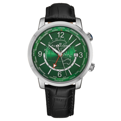 Pre-owned Alexander Swiss Made World Traveler Stainless Steel Sapphire Crystal Men's Watch