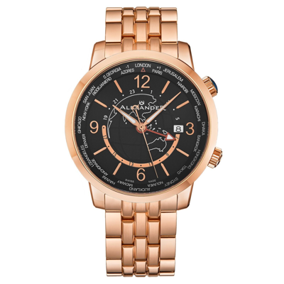 Pre-owned Alexander Swiss Made World Traveler Stainless Steel Sapphire Crystal Men's Watch
