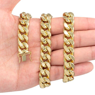 Pre-owned Nuragold 14k Yellow Gold Mens 12.5mm Thick Miami Cuban Link Wide Chain Necklace 20"- 30"