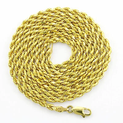 Pre-owned Nuragold 18k Yellow Gold 2.5mm Diamond Cut Rope Chain Men Fine Italian Pendant Necklac...